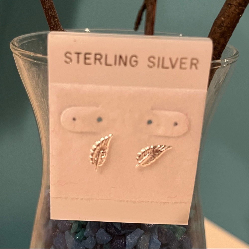 Sterling Silver Feather Earrings